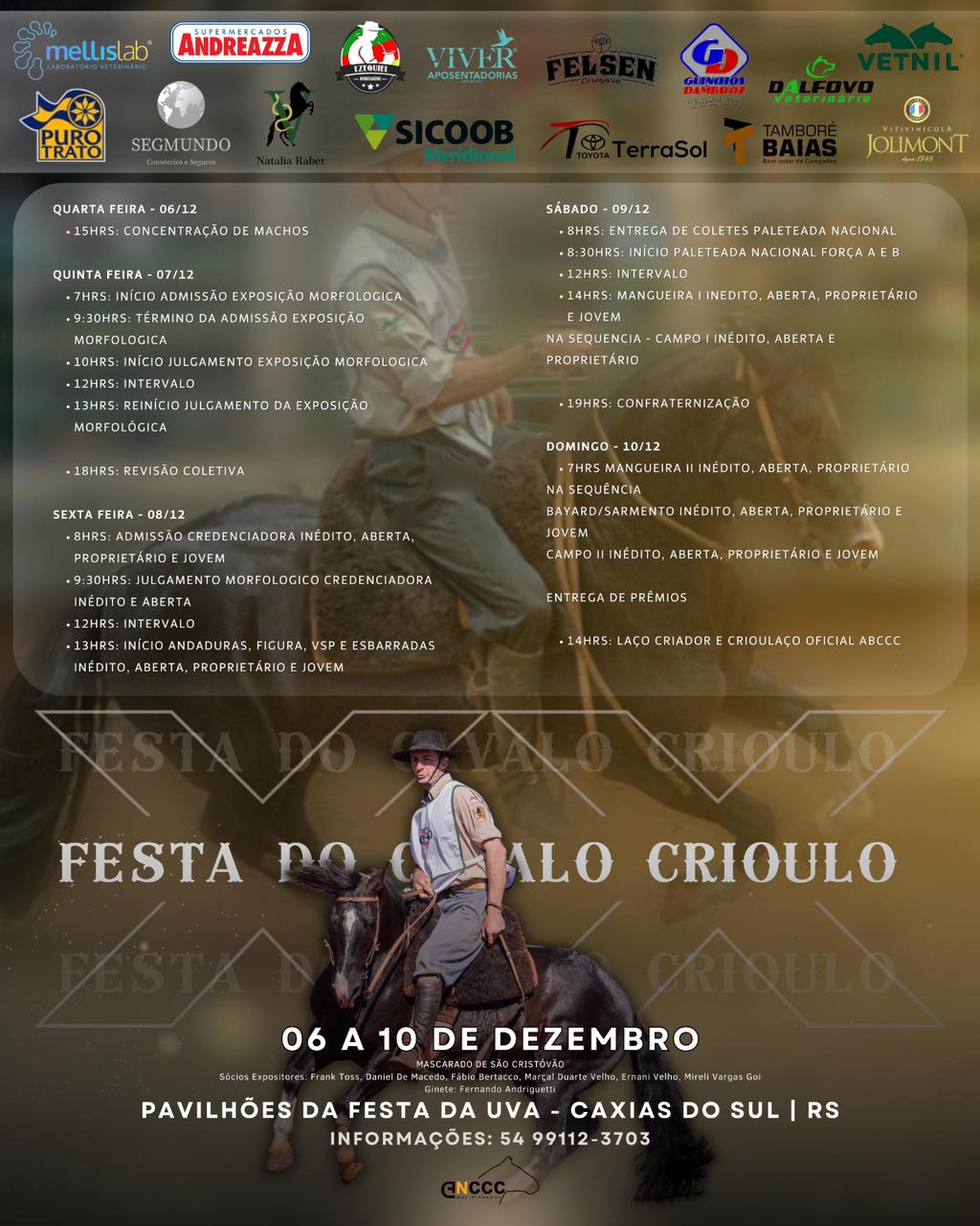 Caxias sedia 10ª Festa do Cavalo Crioulo a partir desta quinta-feira -  Prefeitura de Caxias do Sul