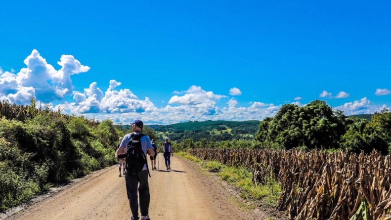 Clientes percorrem o Caminho de Caravaggio com 17 tratores